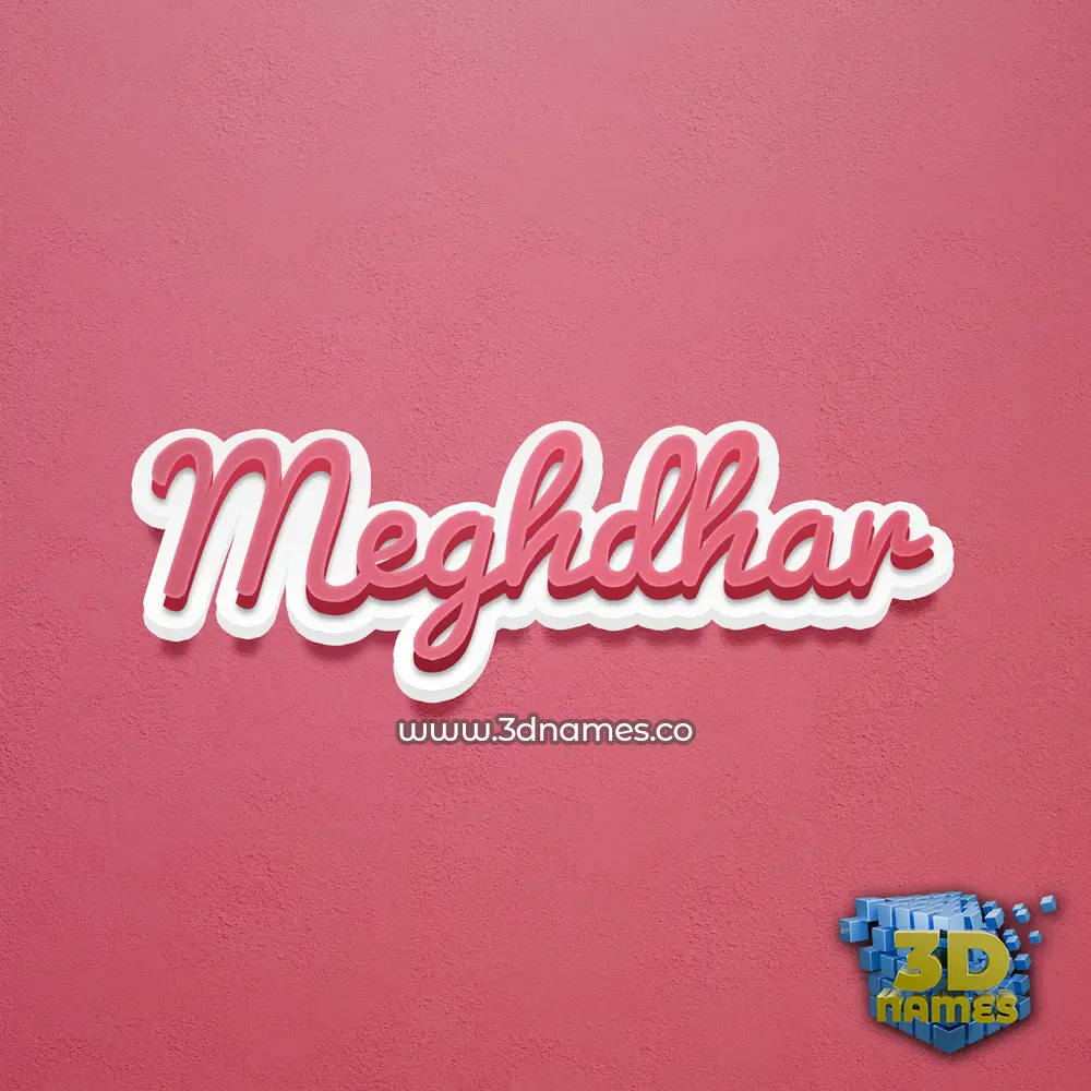 meghdhar in Red Scribble style - 3D name wallpaper
