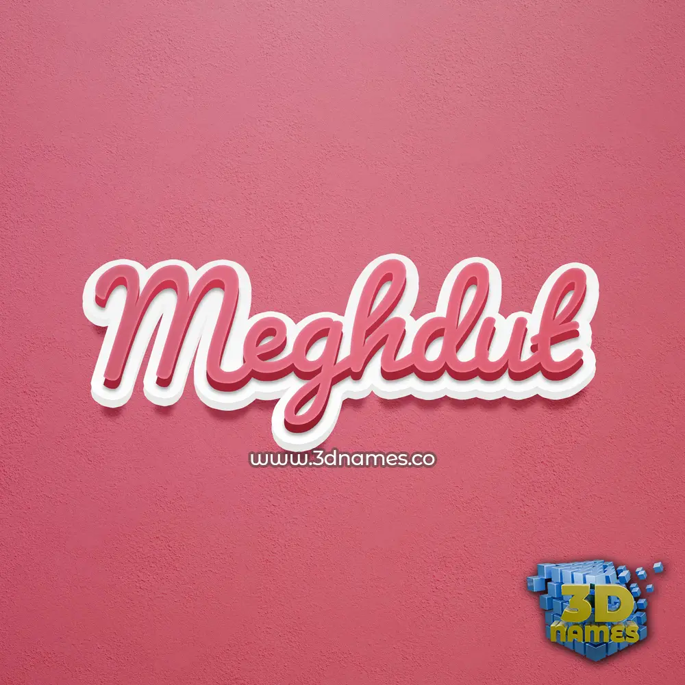meghdut in Red Scribble style - 3D name wallpaper
