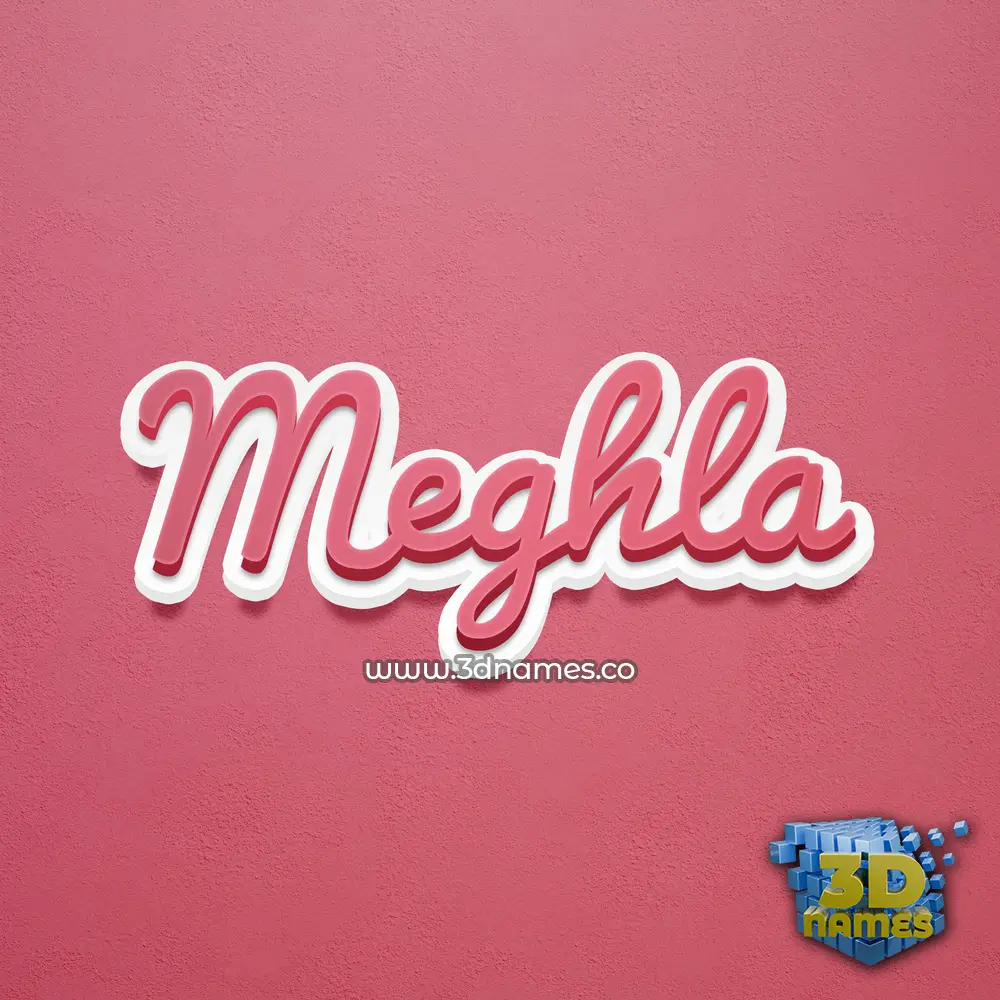 meghla in Red Scribble style - 3D name wallpaper