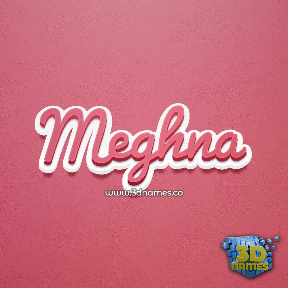 meghna in Red Scribble style - 3D name wallpaper