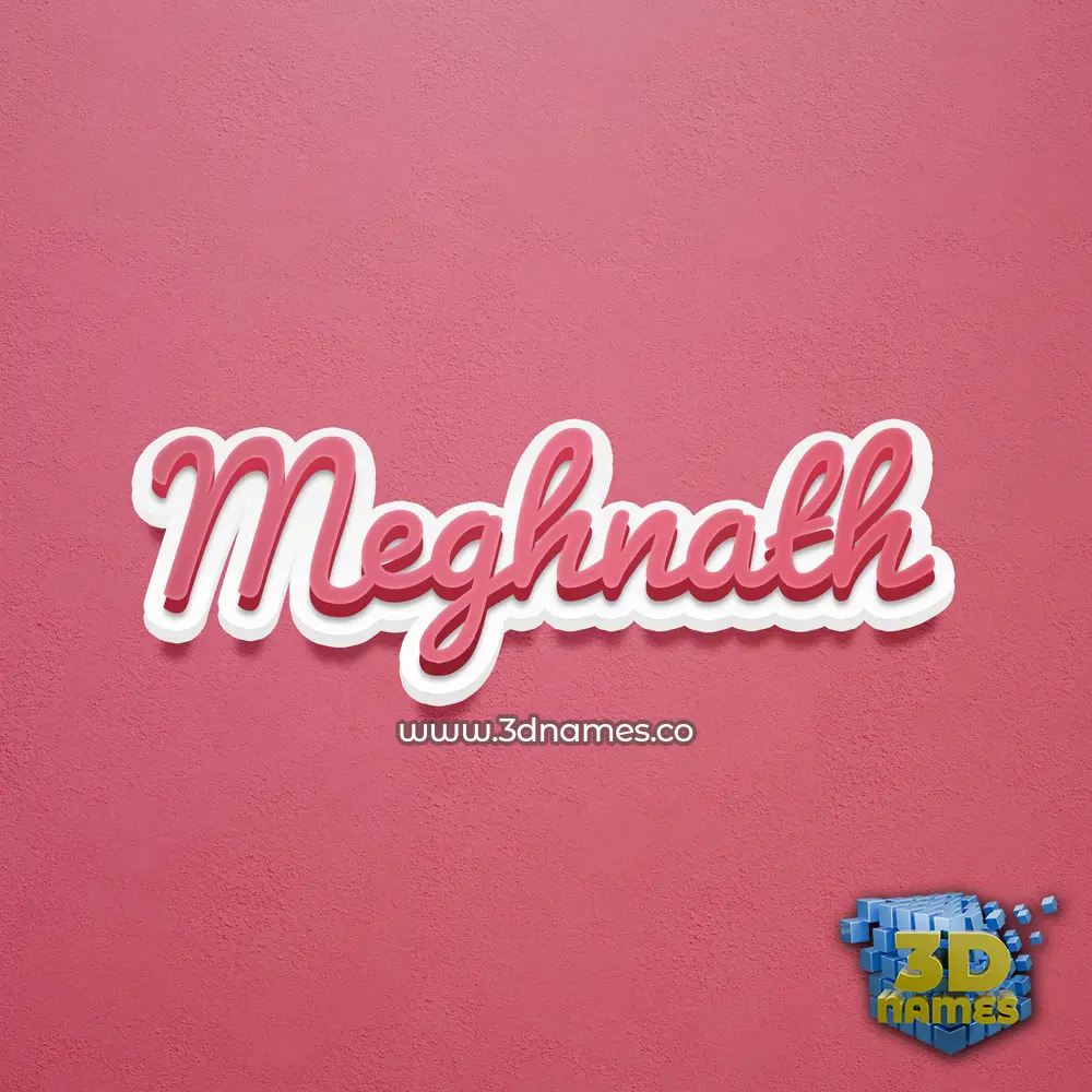 meghnath in Red Scribble style - 3D name wallpaper