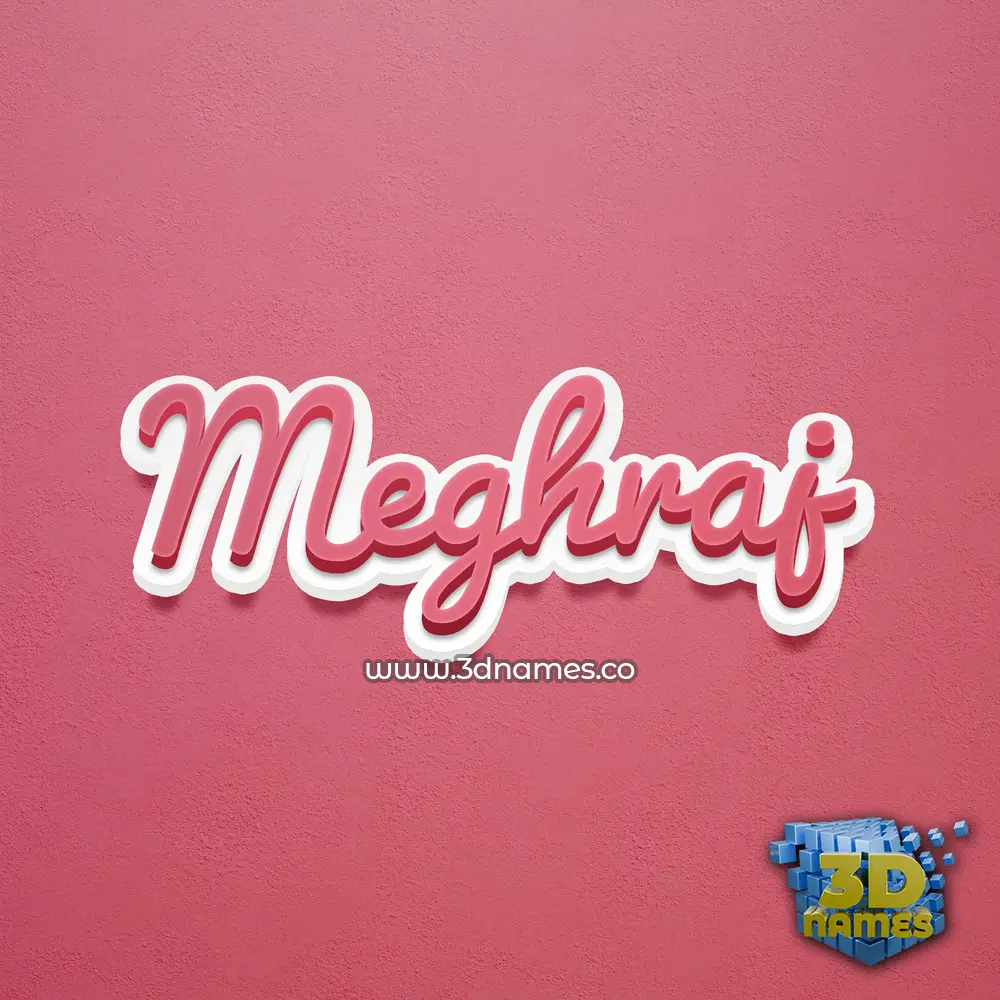 meghraj in Red Scribble style - 3D name wallpaper