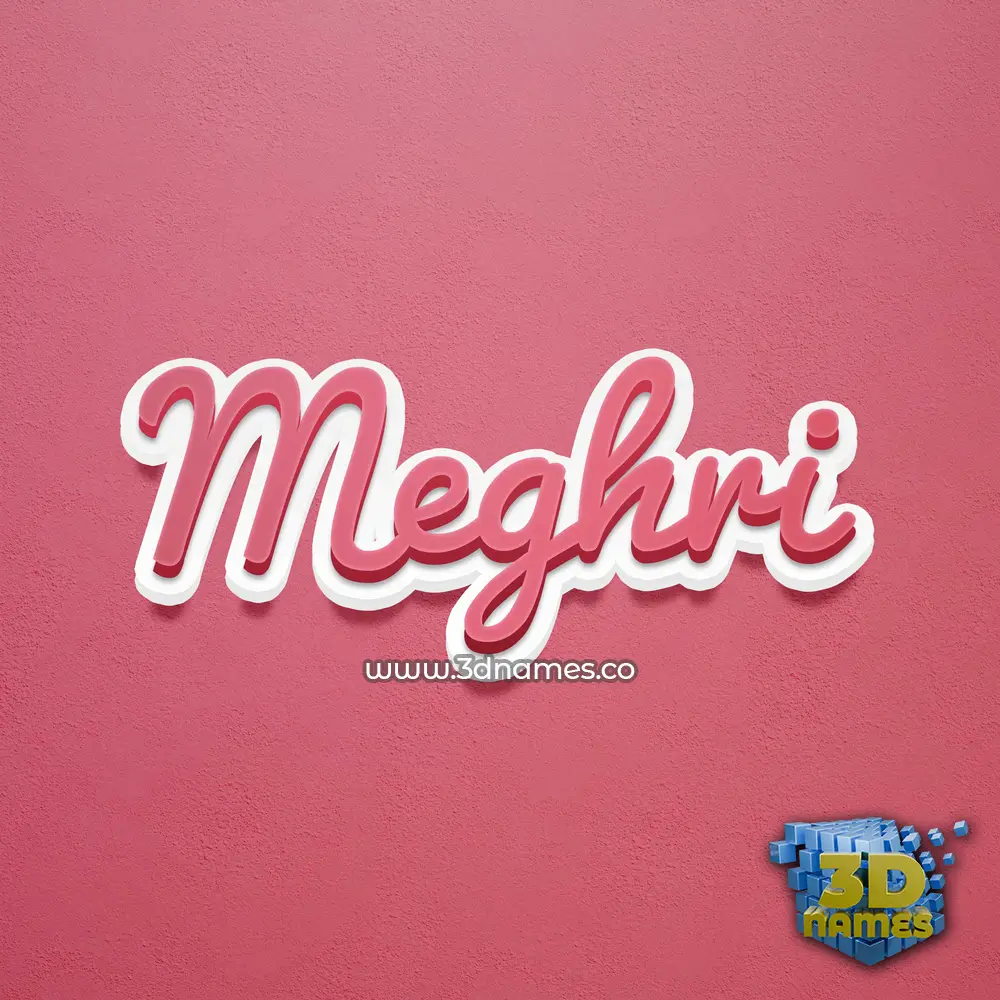 meghri in Red Scribble style - 3D name wallpaper