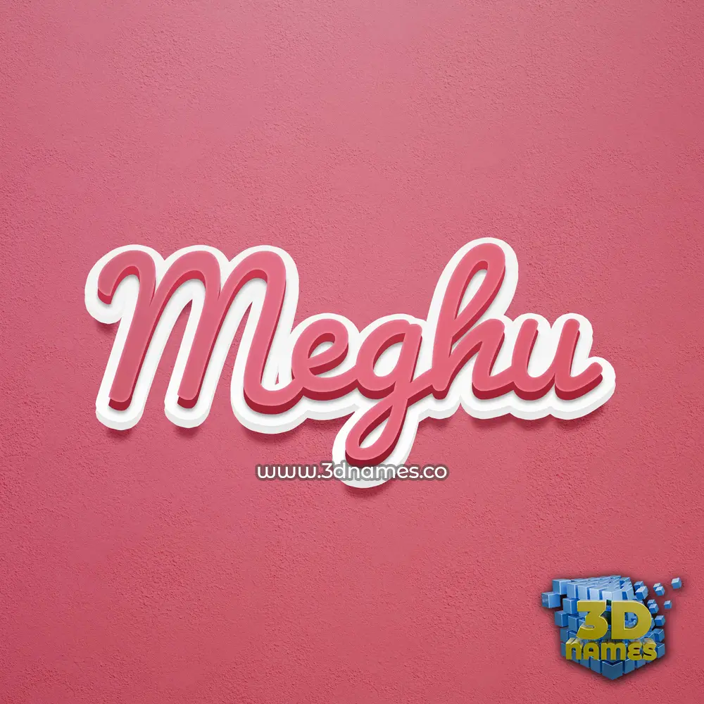 meghu in Red Scribble style - 3D name wallpaper