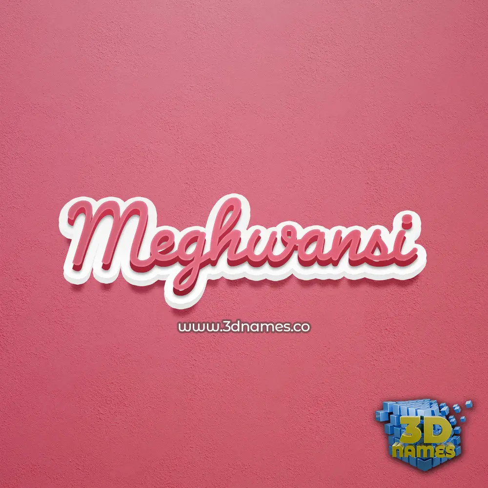 meghwansi in Red Scribble style - 3D name wallpaper