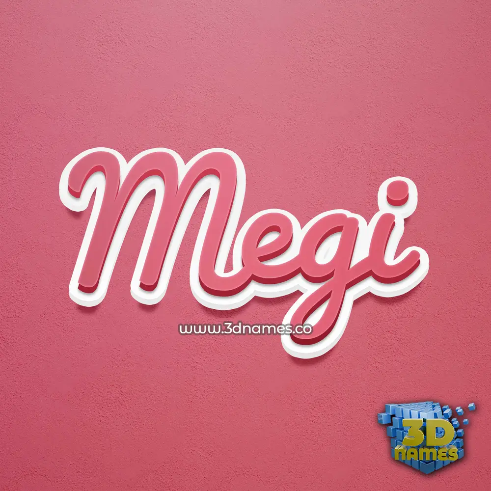 megi in Red Scribble style - 3D name wallpaper