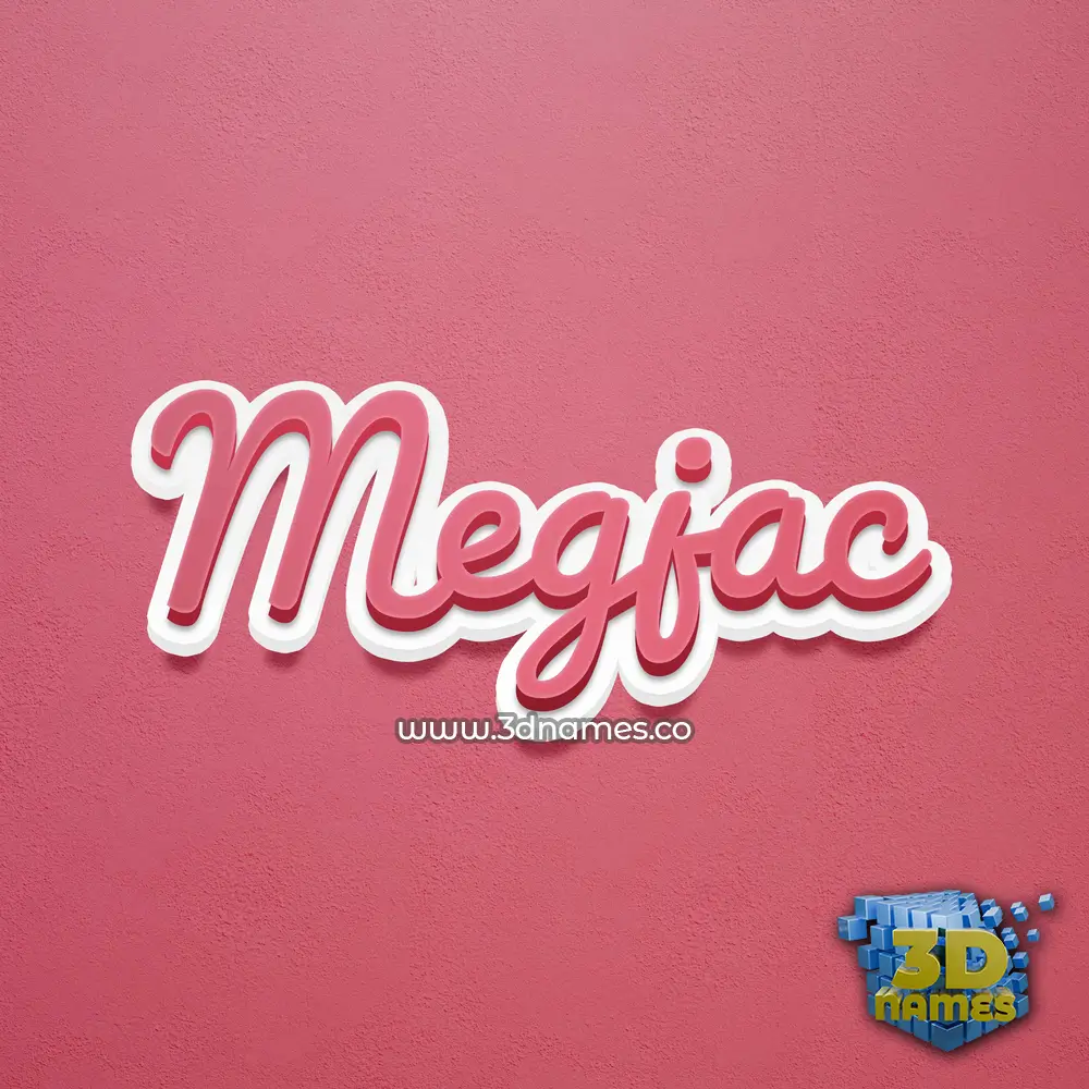 megjac in Red Scribble style - 3D name wallpaper