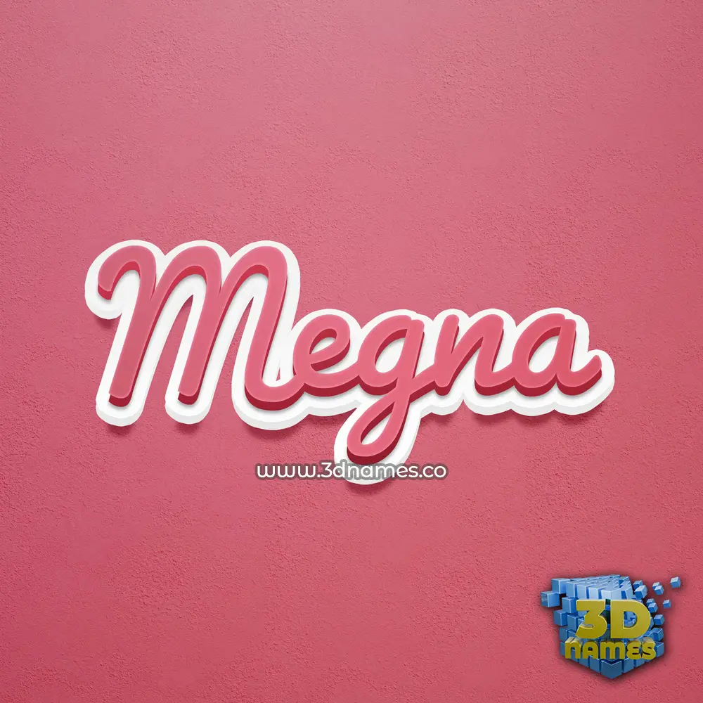 megna in Red Scribble style - 3D name wallpaper