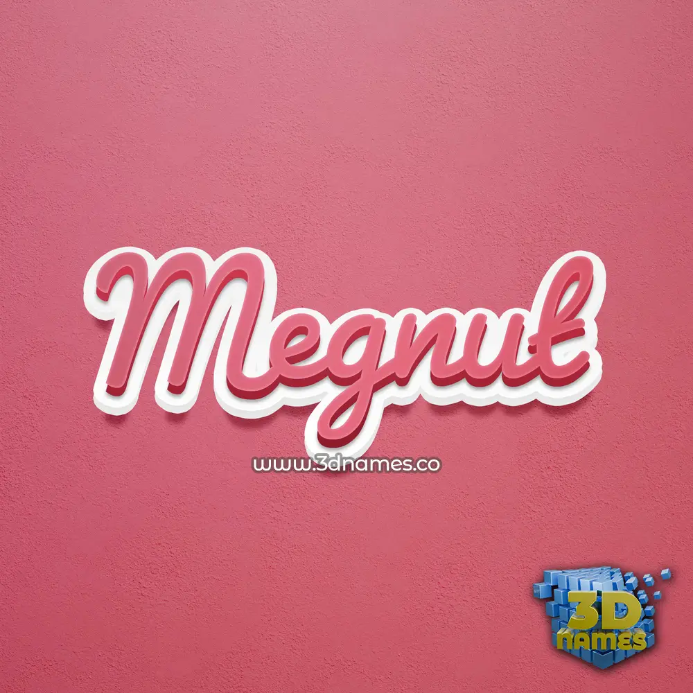 megnut in Red Scribble style - 3D name wallpaper