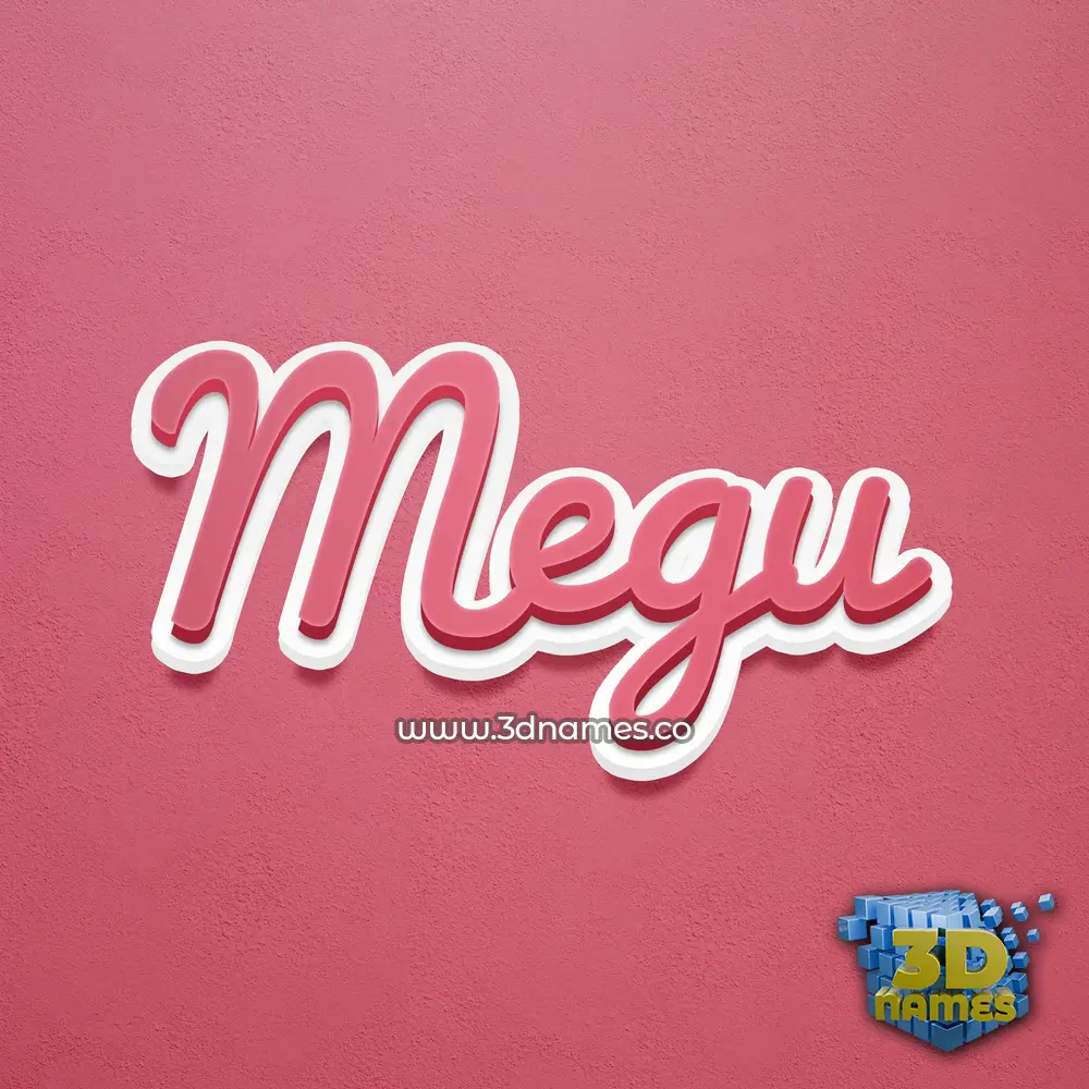 megu in Red Scribble style - 3D name wallpaper