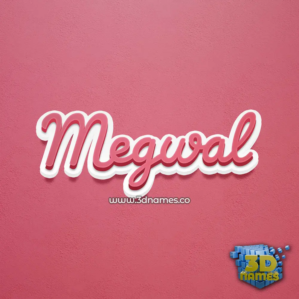 megwal in Red Scribble style - 3D name wallpaper