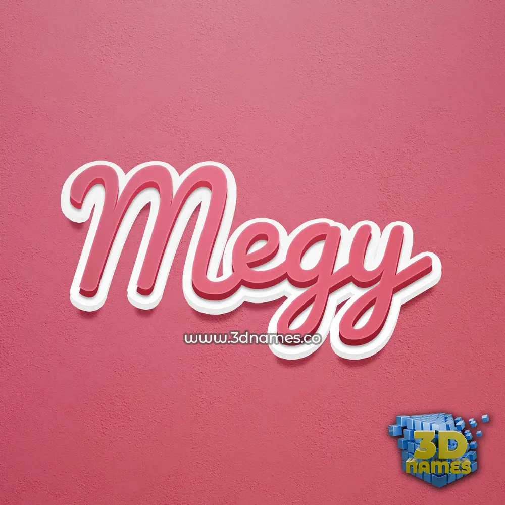 megy in Red Scribble style - 3D name wallpaper