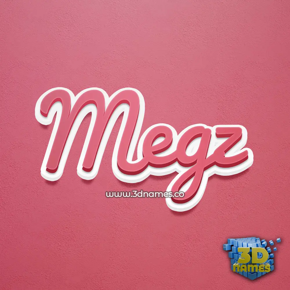 megz in Red Scribble style - 3D name wallpaper