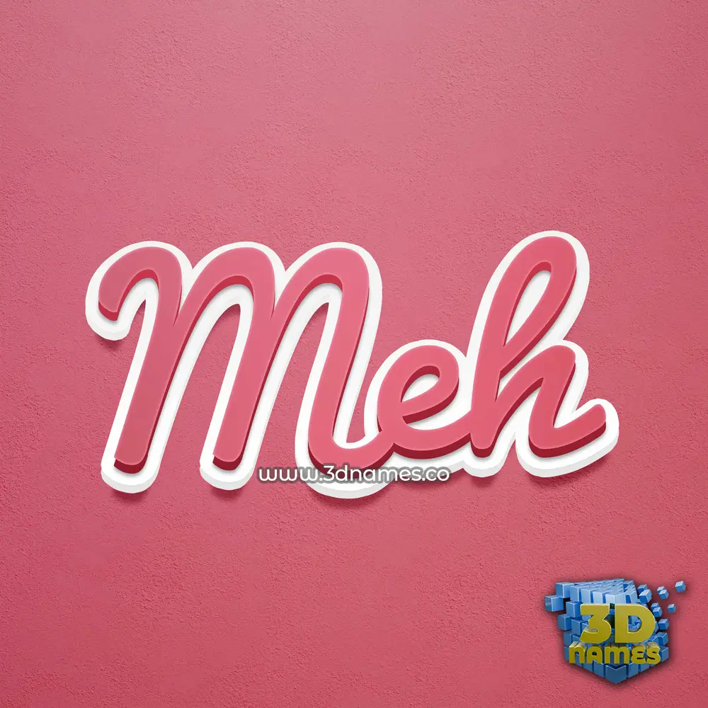 meh in Red Scribble style - 3D name wallpaper
