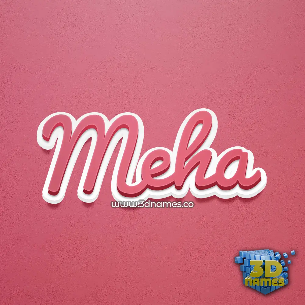 meha in Red Scribble style - 3D name wallpaper