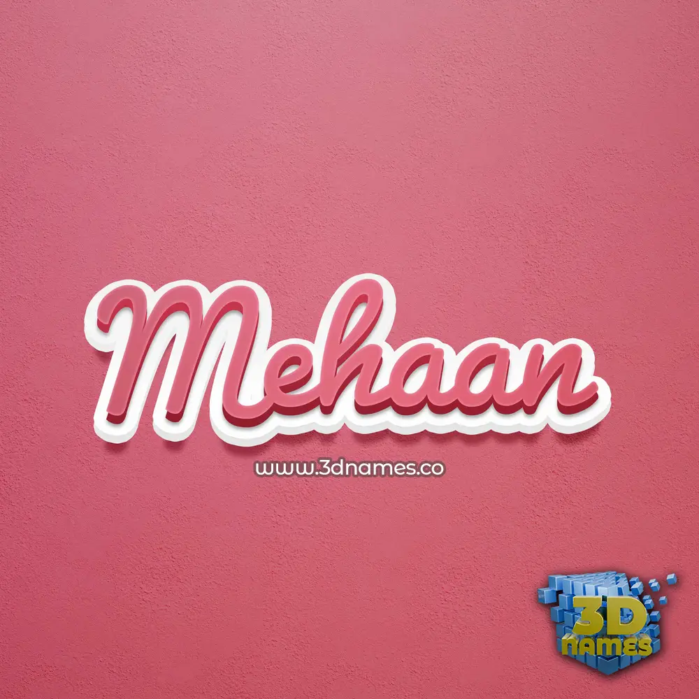 mehaan in Red Scribble style - 3D name wallpaper