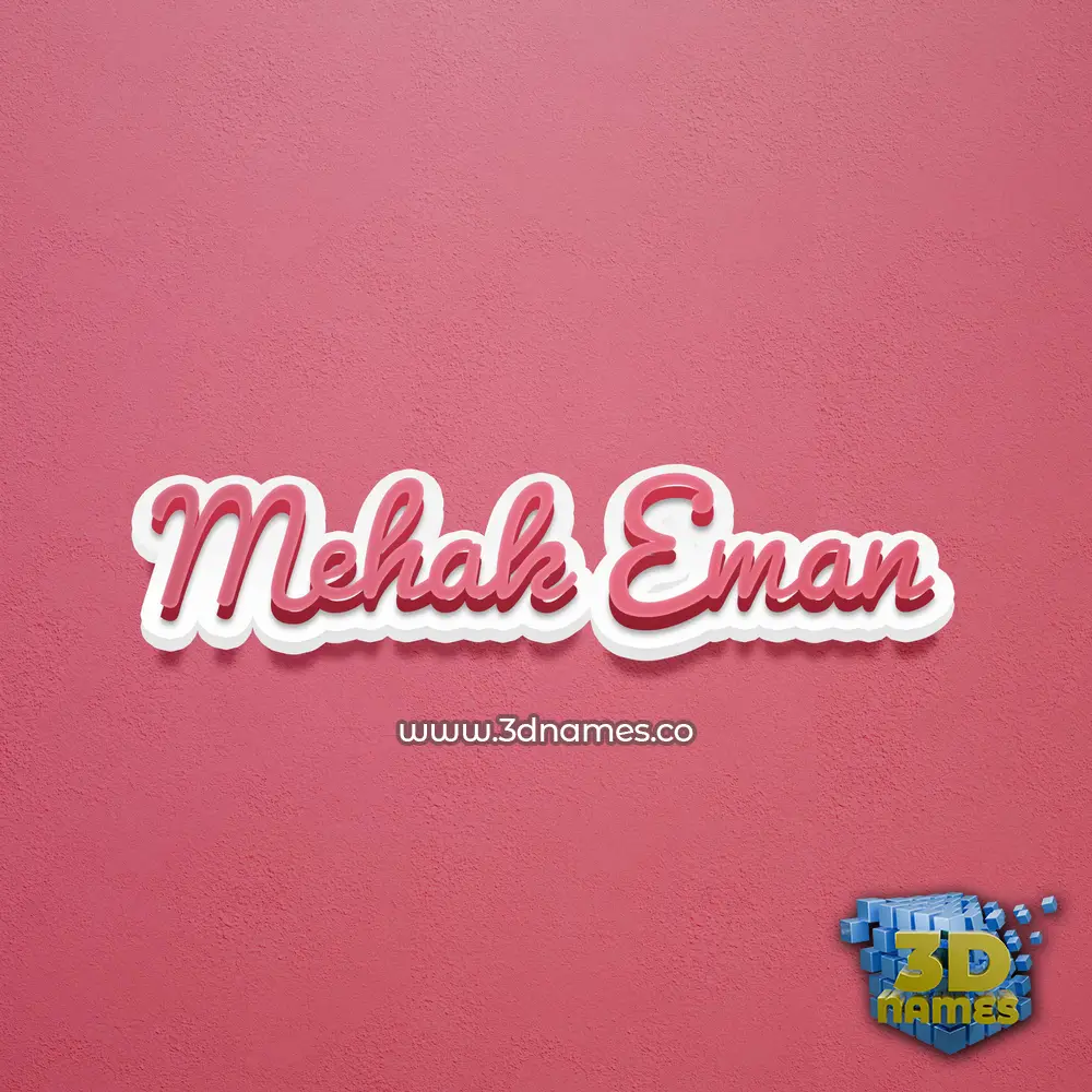 mehak eman in Red Scribble style - 3D name wallpaper