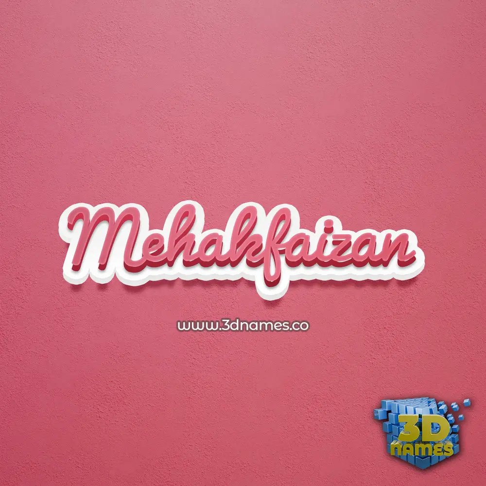 mehakfaizan in Red Scribble style - 3D name wallpaper