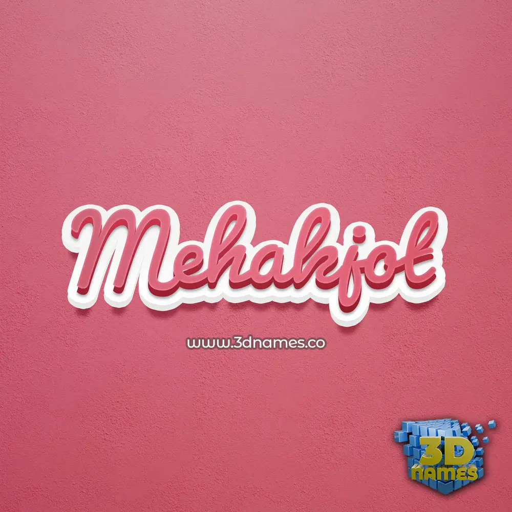 mehakjot in Red Scribble style - 3D name wallpaper