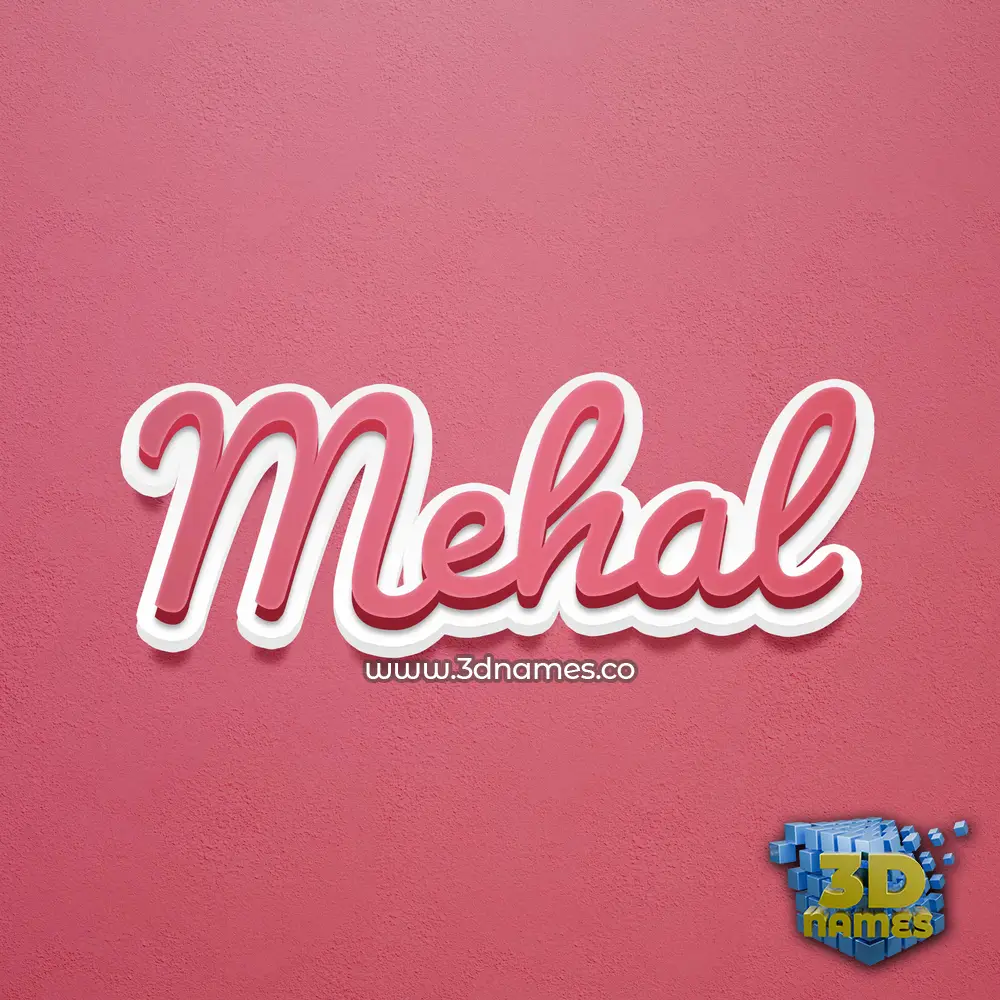 mehal in Red Scribble style - 3D name wallpaper
