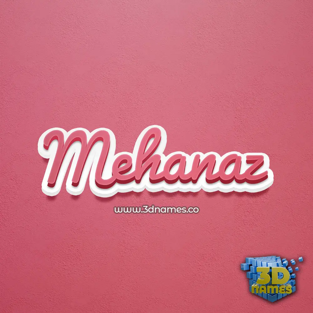 mehanaz in Red Scribble style - 3D name wallpaper