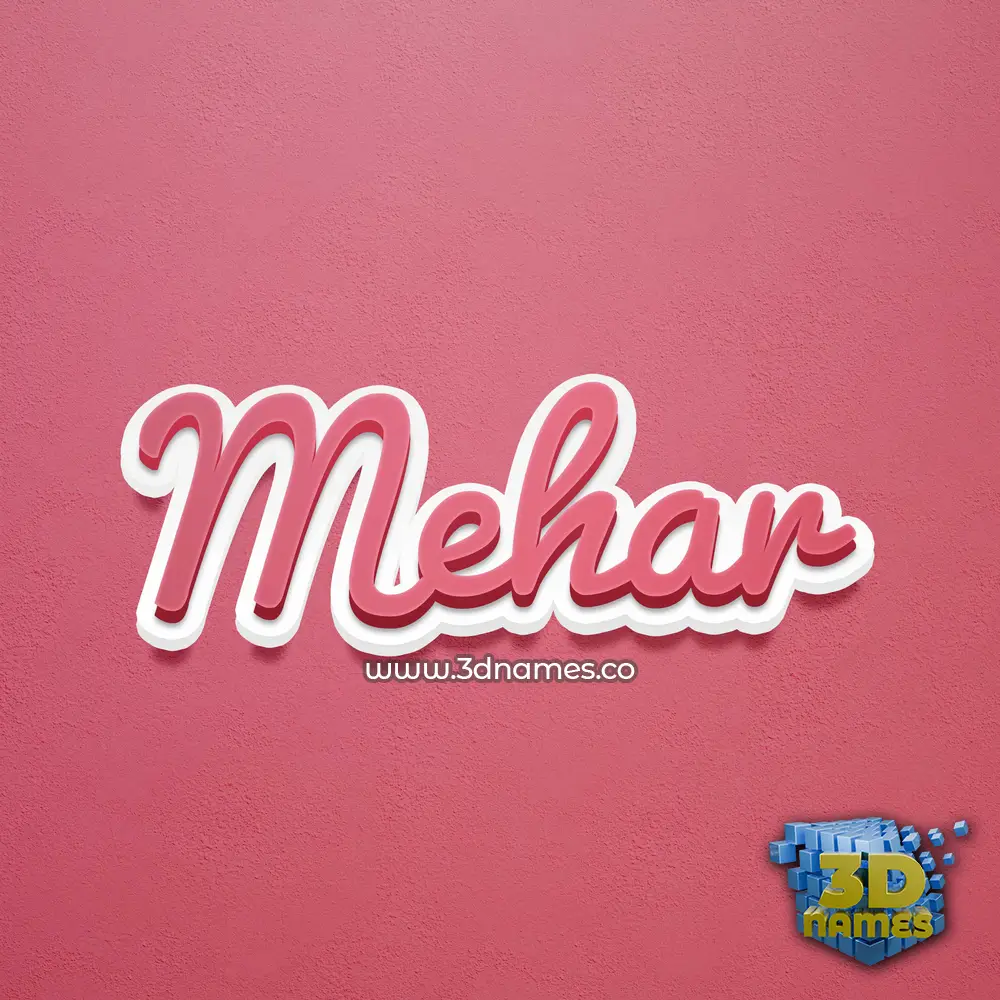 mehar in Red Scribble style - 3D name wallpaper