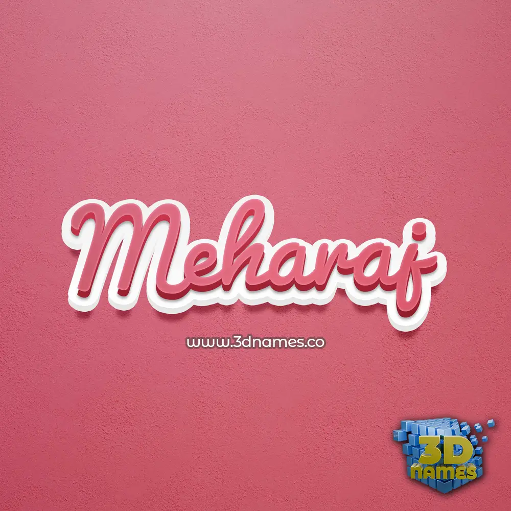 meharaj in Red Scribble style - 3D name wallpaper