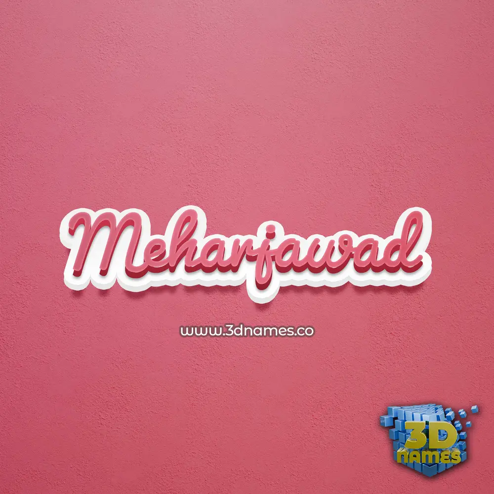 meharjawad in Red Scribble style - 3D name wallpaper