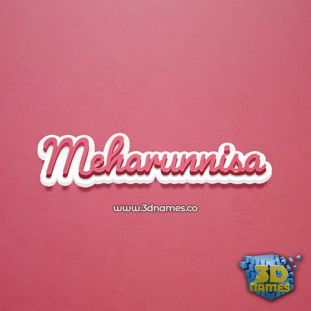 meharunnisa in Red Scribble style - 3D name wallpaper