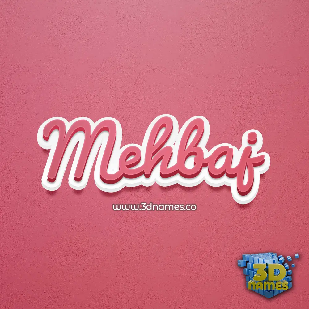 mehbaj in Red Scribble style - 3D name wallpaper