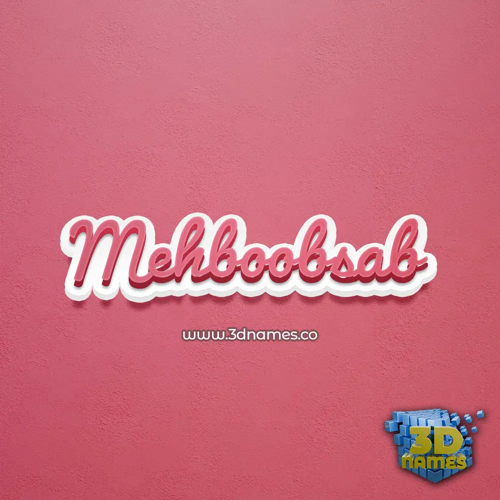 mehboobsab in Red Scribble style - 3D name wallpaper