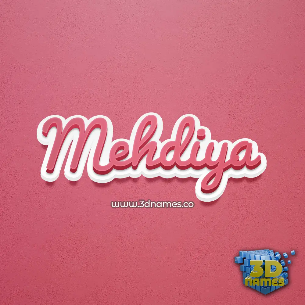 mehdiya in Red Scribble style - 3D name wallpaper