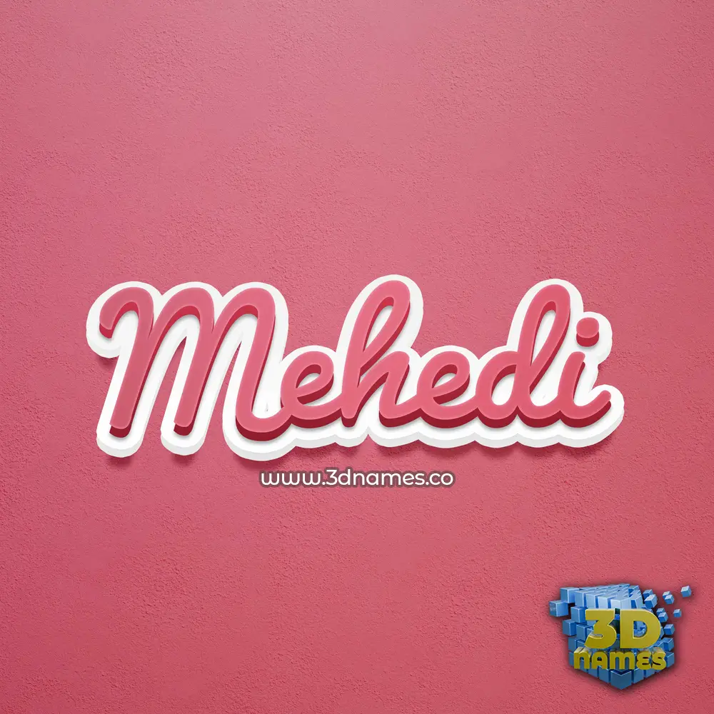 mehedi in Red Scribble style - 3D name wallpaper
