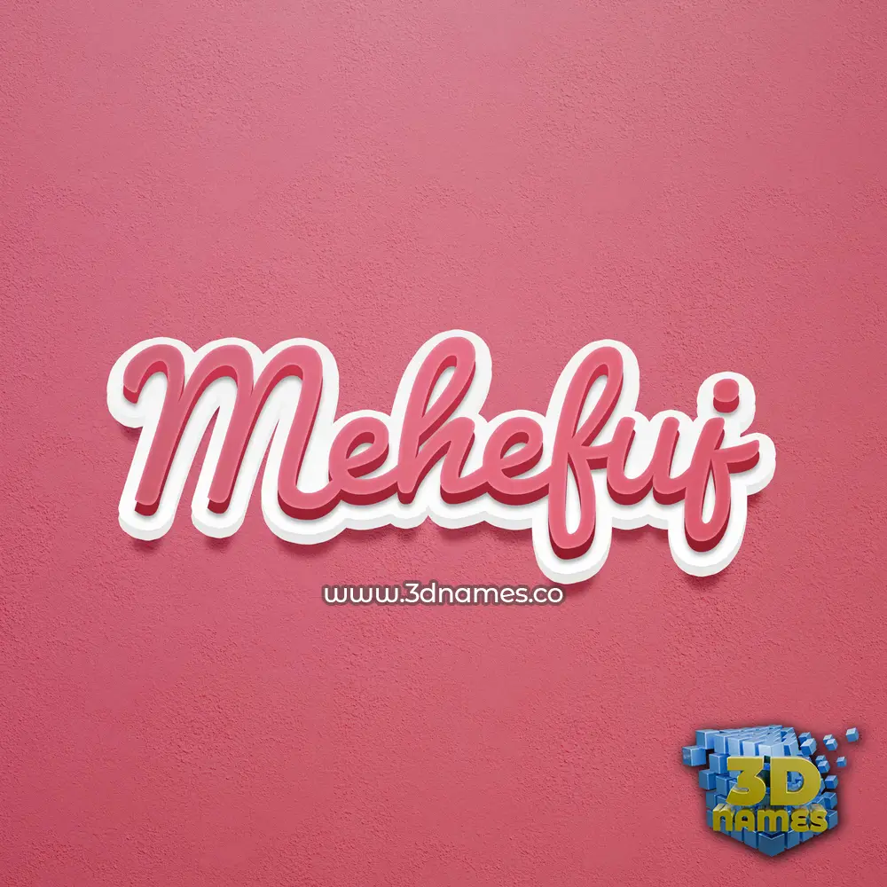 mehefuj in Red Scribble style - 3D name wallpaper