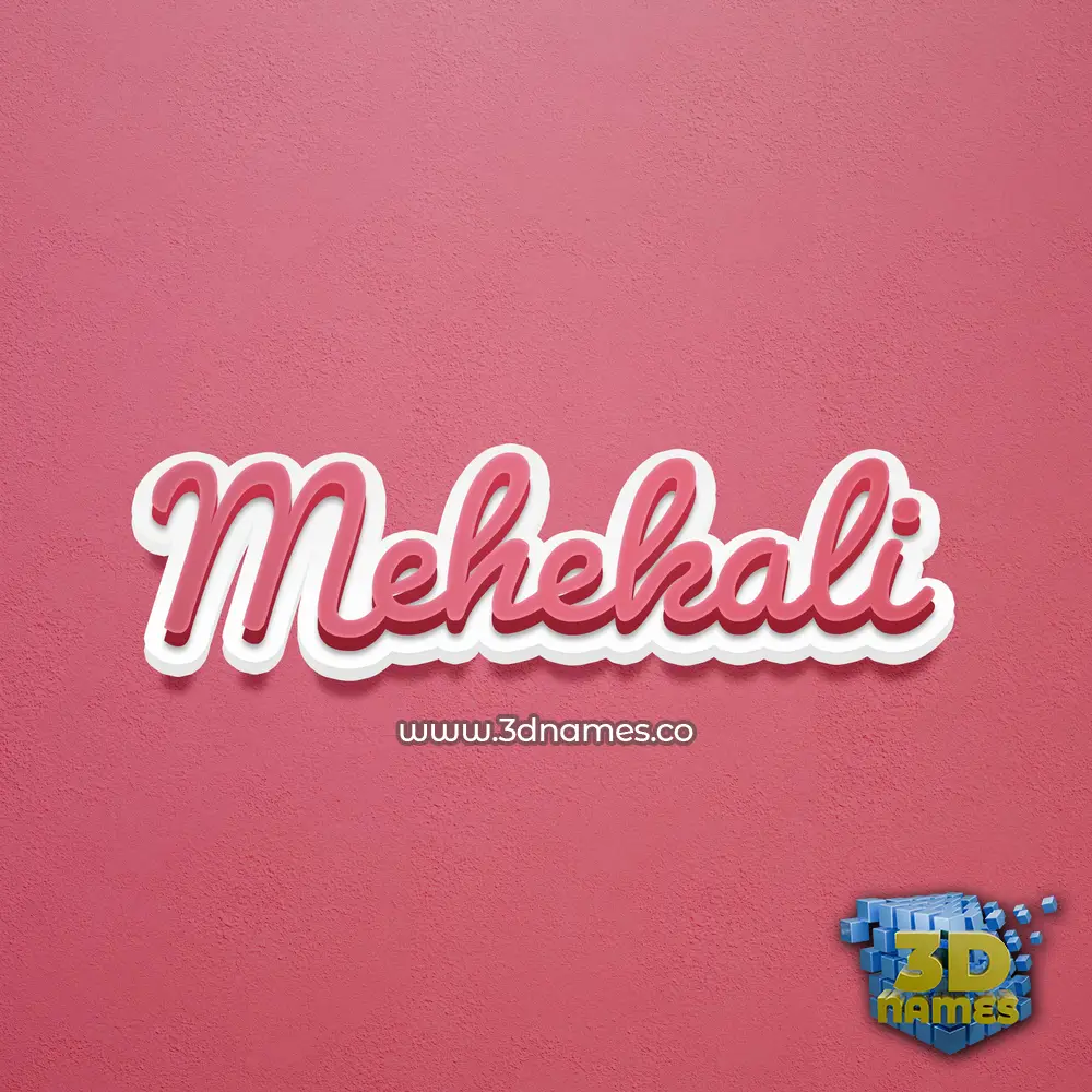 mehekali in Red Scribble style - 3D name wallpaper