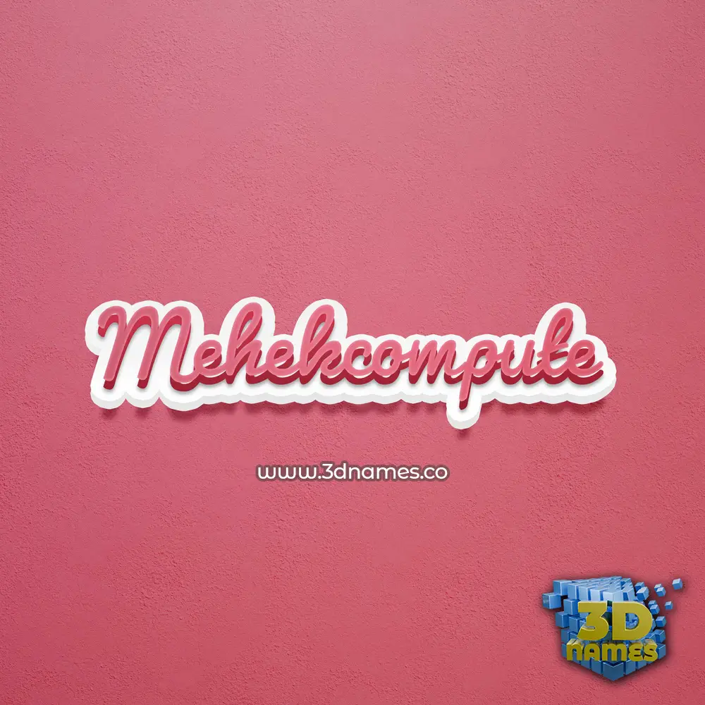 mehekcompute in Red Scribble style - 3D name wallpaper