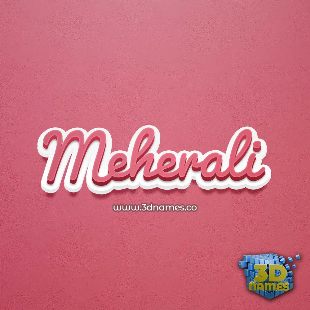 meherali in Red Scribble style - 3D name wallpaper