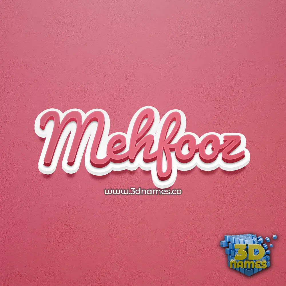 mehfooz in Red Scribble style - 3D name wallpaper