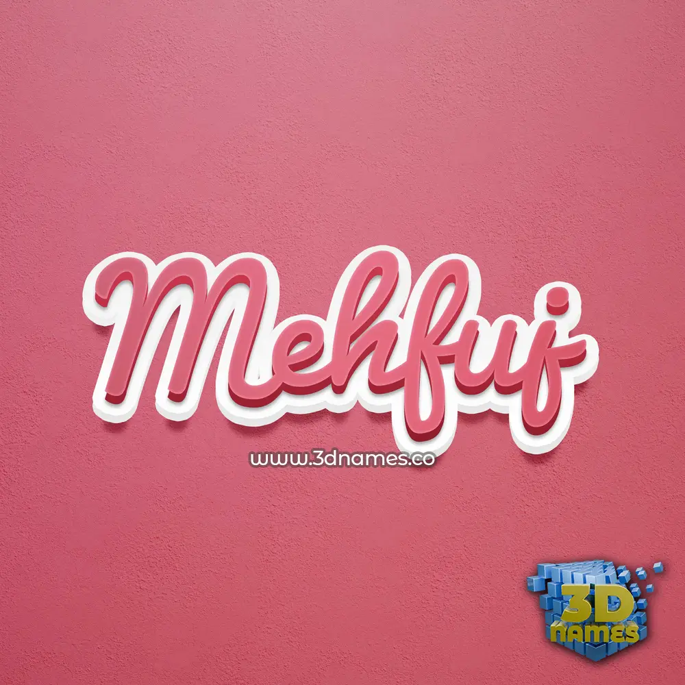 mehfuj in Red Scribble style - 3D name wallpaper
