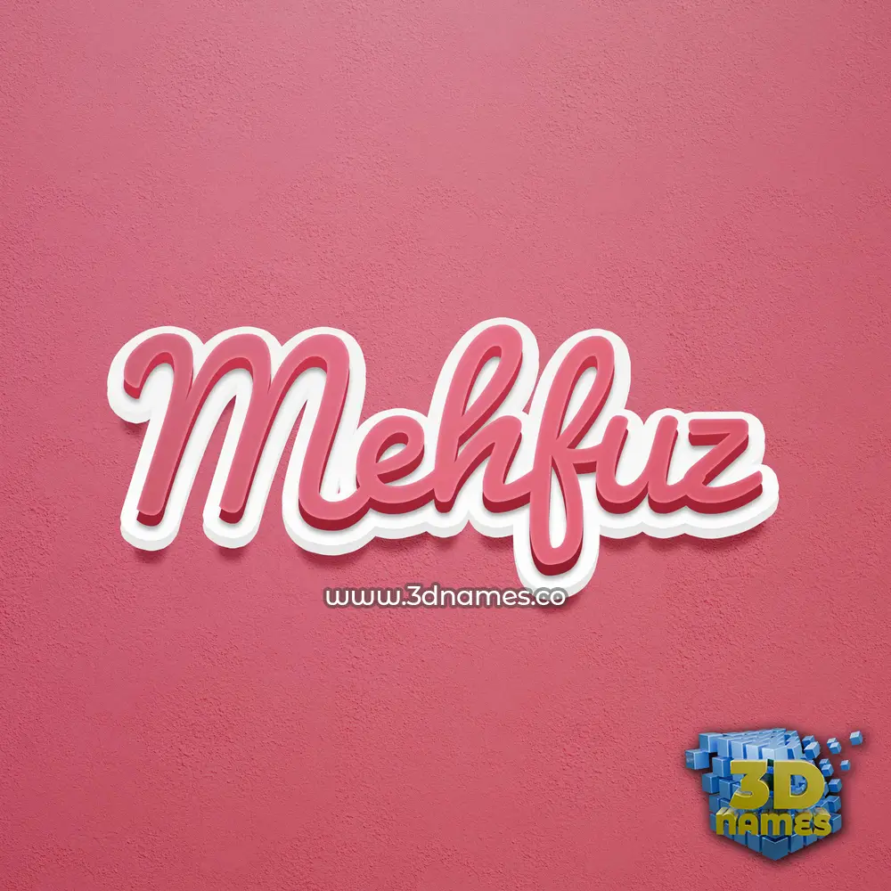 mehfuz in Red Scribble style - 3D name wallpaper