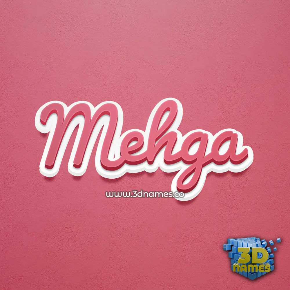 mehga in Red Scribble style - 3D name wallpaper