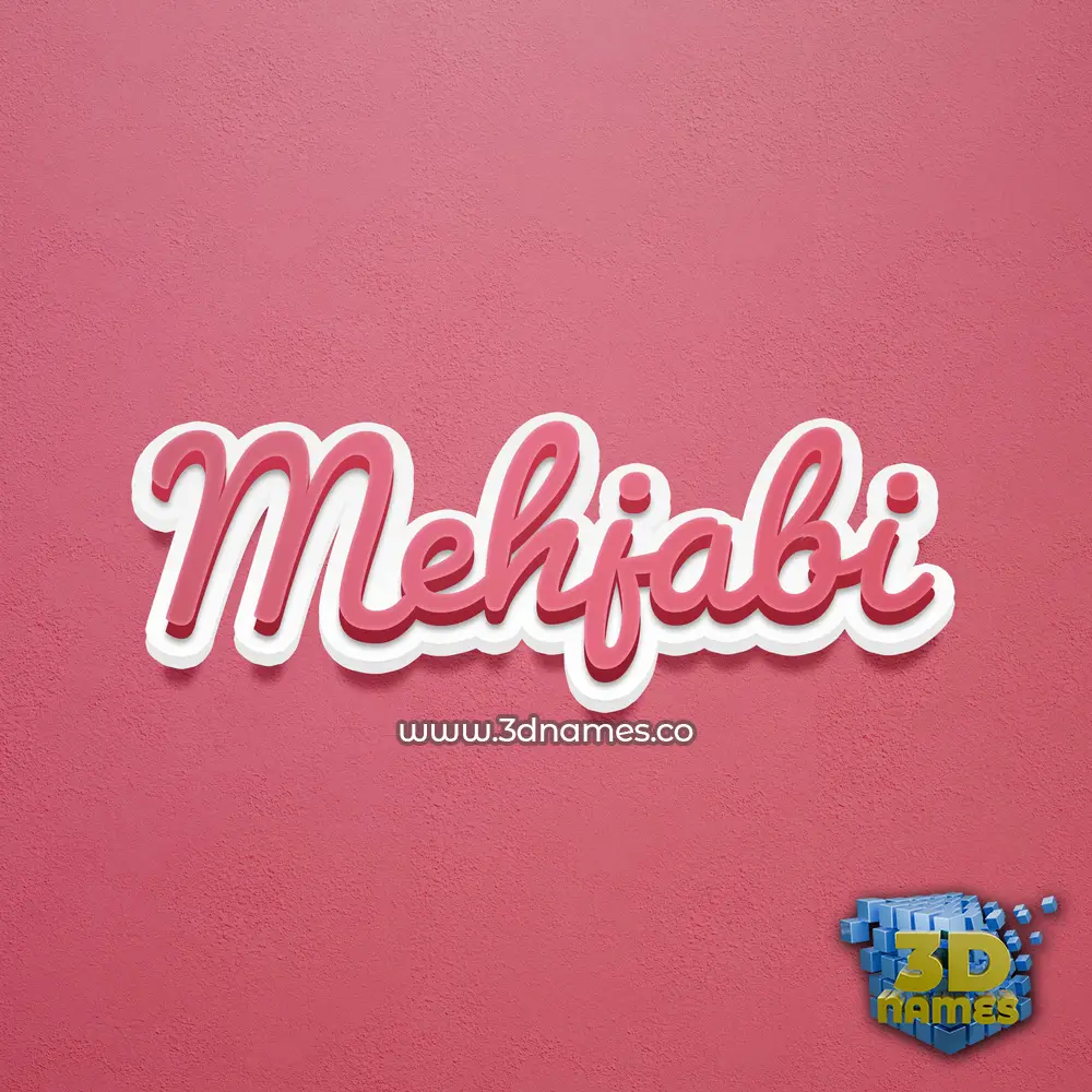 mehjabi in Red Scribble style - 3D name wallpaper
