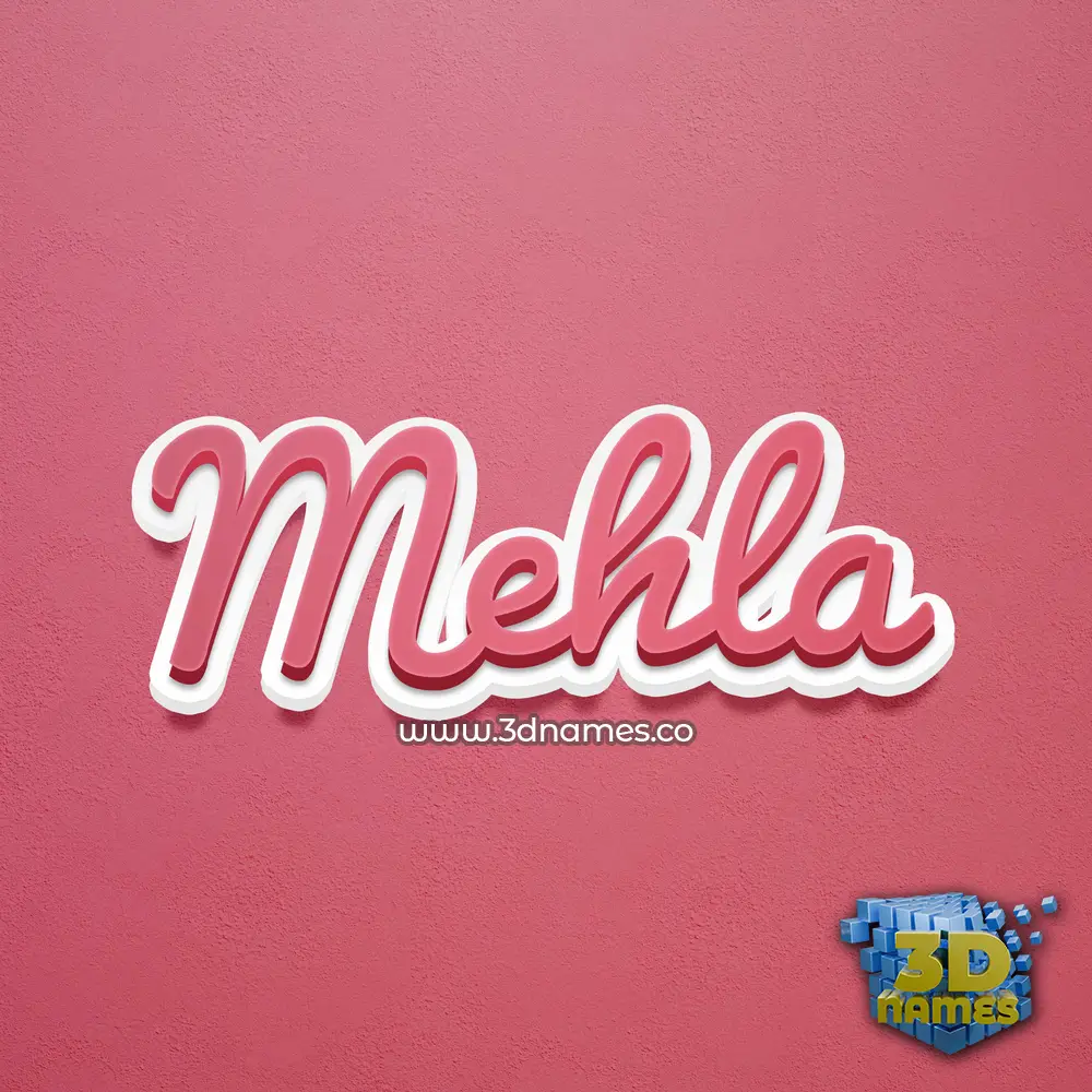 mehla in Red Scribble style - 3D name wallpaper