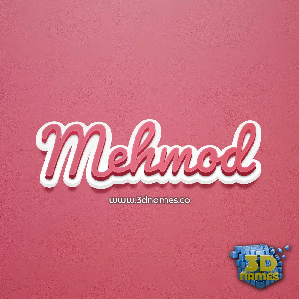 mehmod in Red Scribble style - 3D name wallpaper