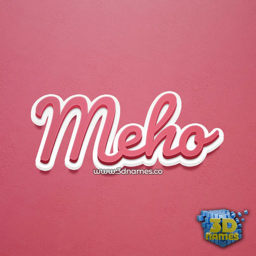 meho in Red Scribble style - 3D name wallpaper