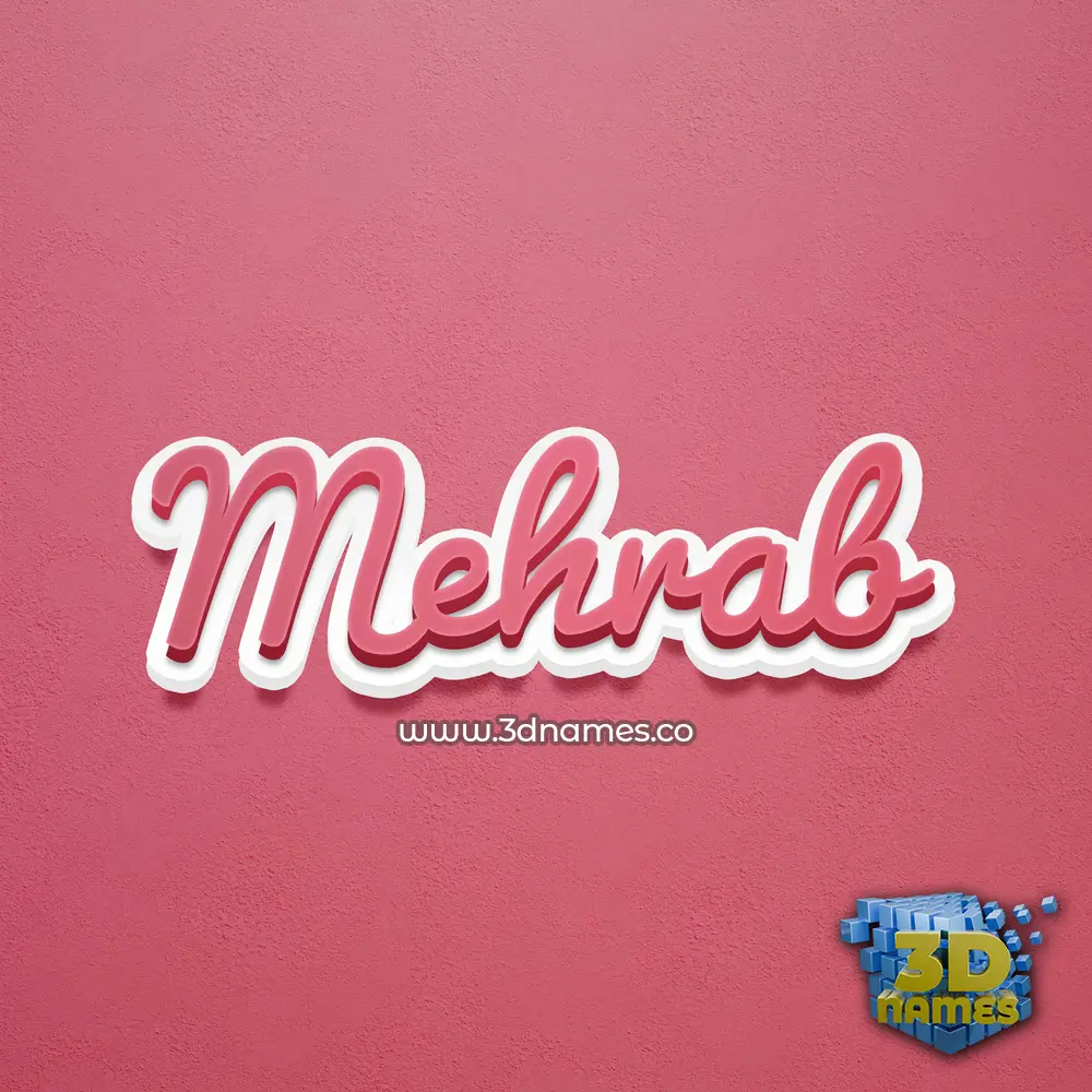 mehrab in Red Scribble style - 3D name wallpaper
