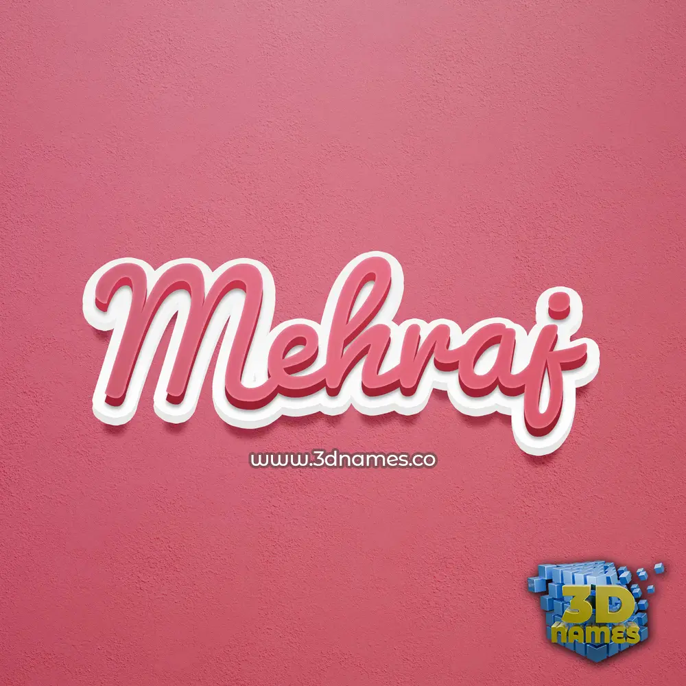 mehraj in Red Scribble style - 3D name wallpaper