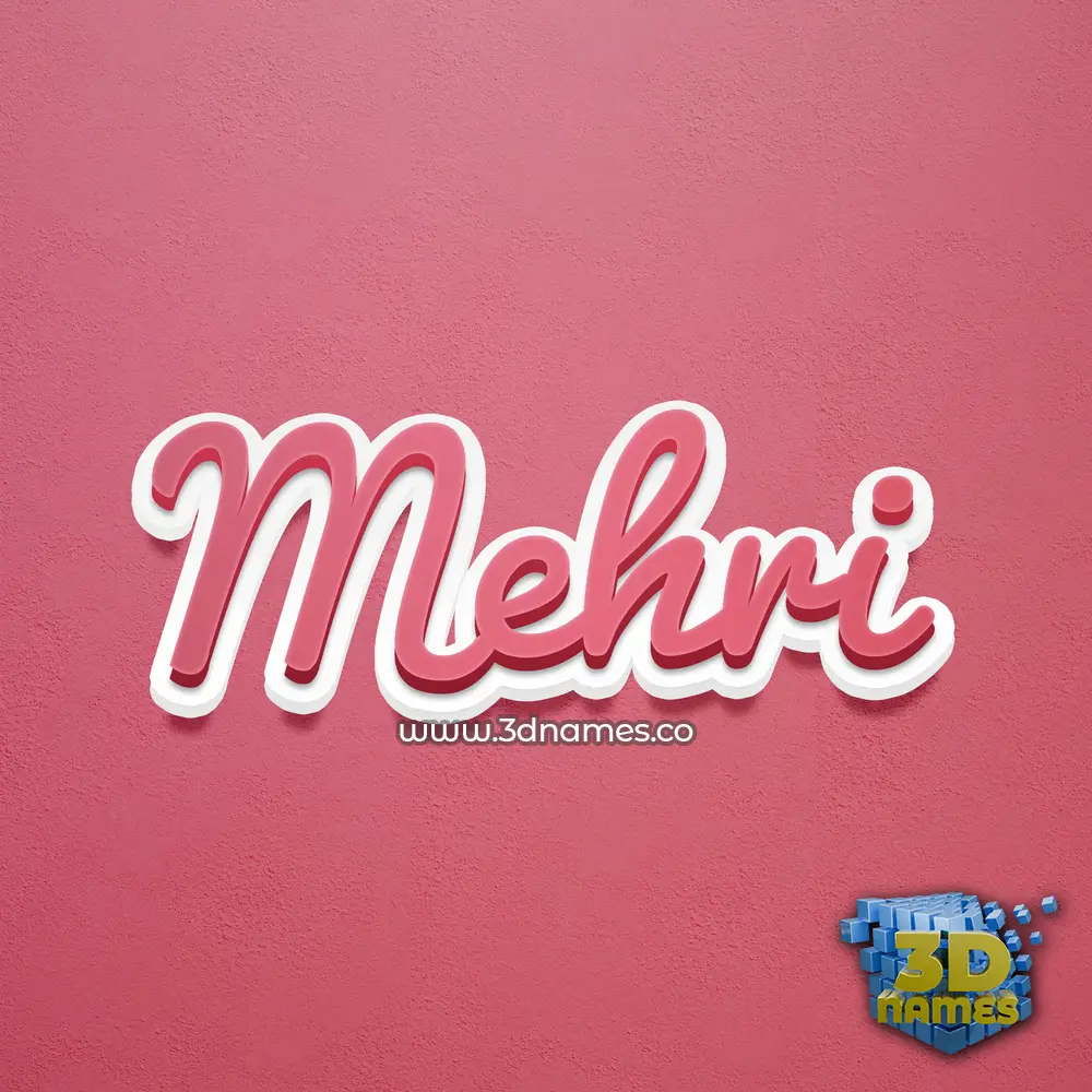 mehri in Red Scribble style - 3D name wallpaper