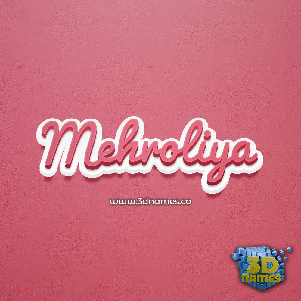 mehroliya in Red Scribble style - 3D name wallpaper