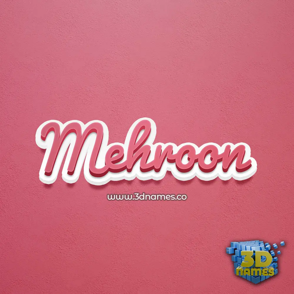 mehroon in Red Scribble style - 3D name wallpaper